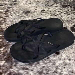 Black Teva Olowahu Flip Flop Sandals